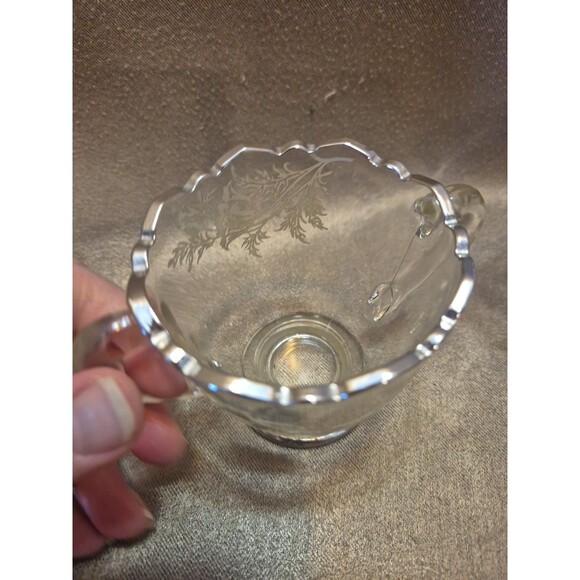 VTG Silver City Glass Co Sterling Silver Overlay Flanders Poppy Sugar & Creamer - Picture 6 of 16